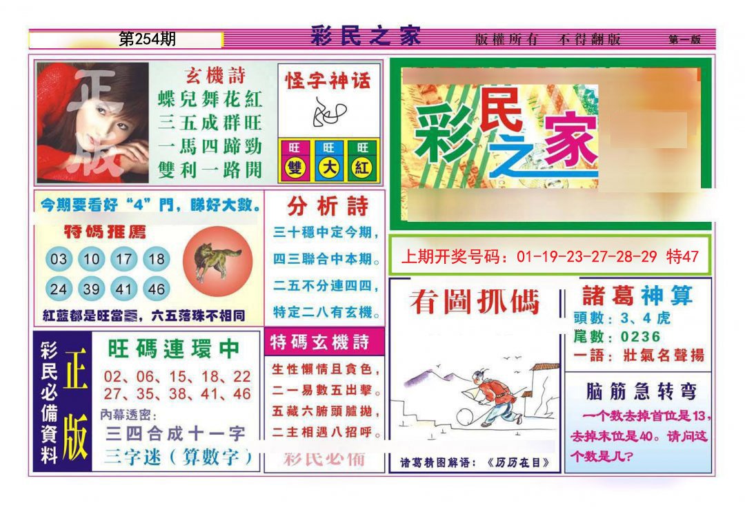 2024254期彩民之家A