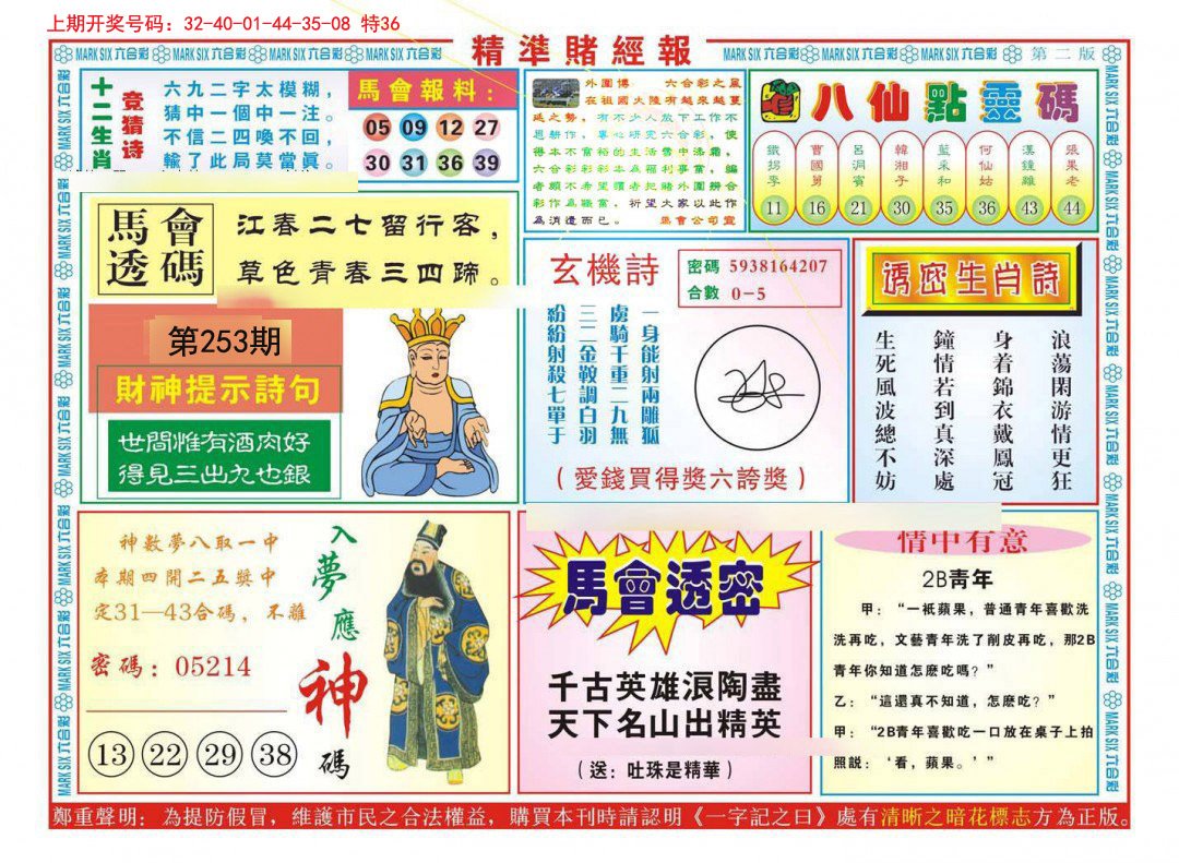 2024253期精准赌经报B