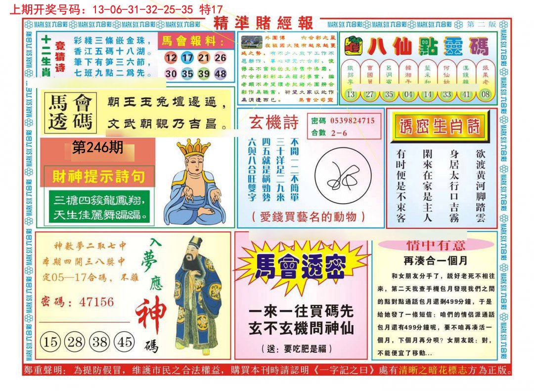 2024246期精准赌经报B