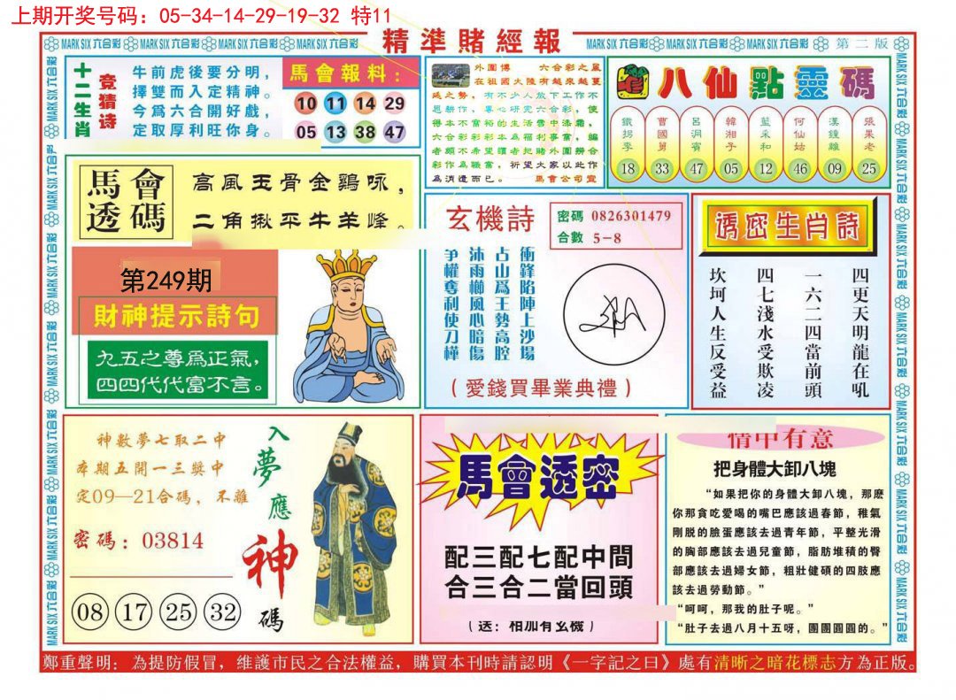 2024249期精准赌经报B