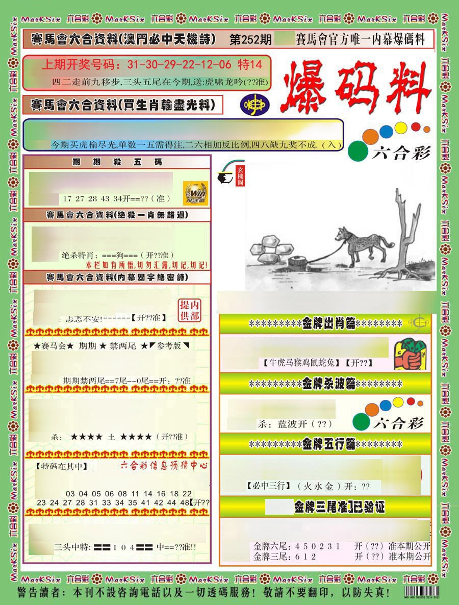 2024252期爆码料A)