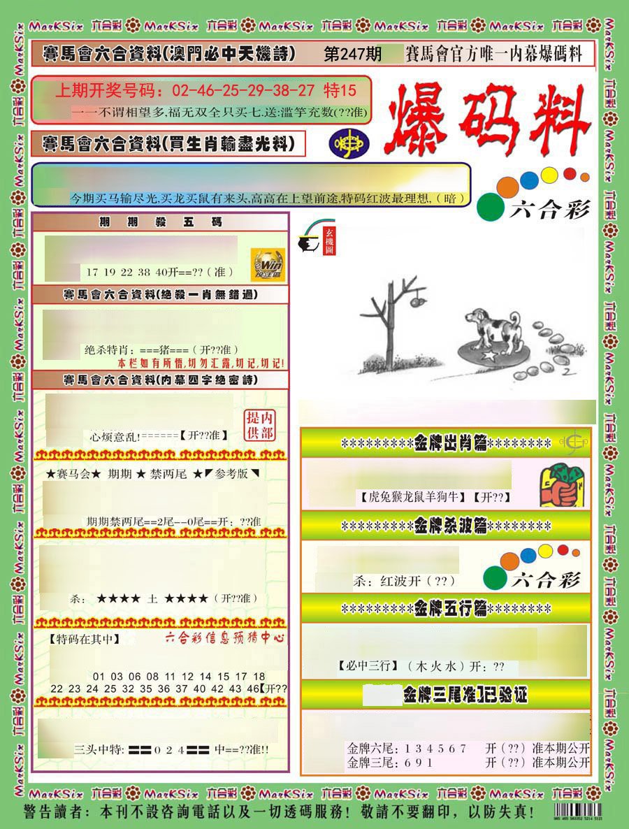 2024247期爆码料A)