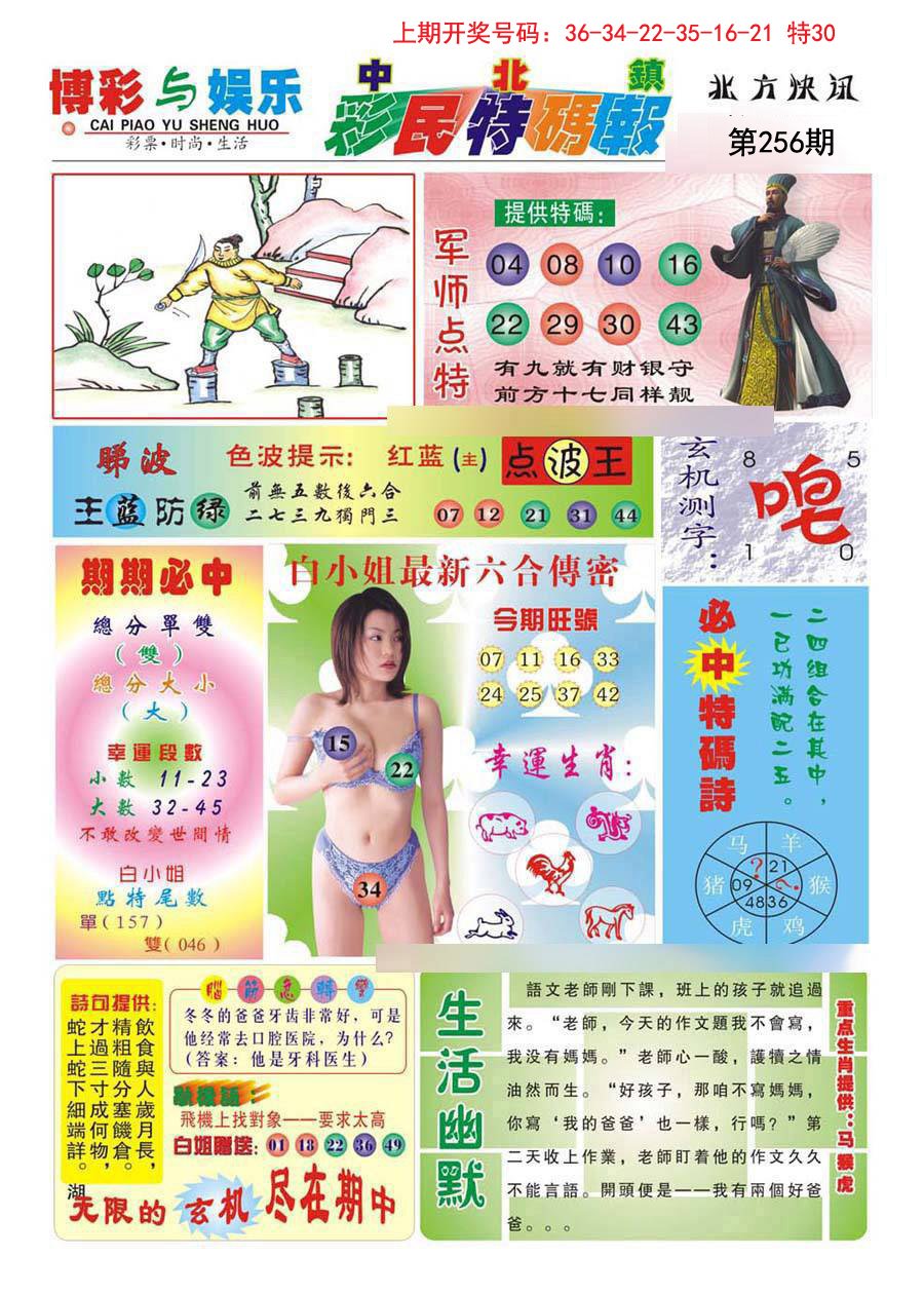 2024256期中北彩民特码报