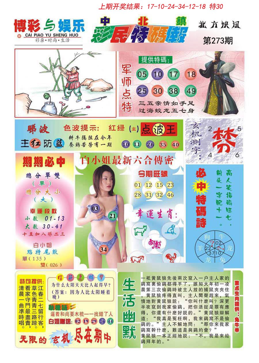 2024273期中北彩民特码报
