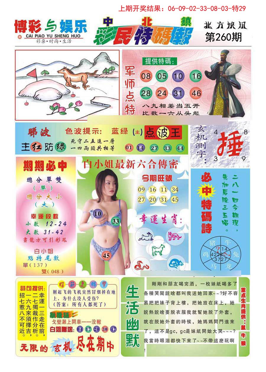 2024260期中北彩民特码报