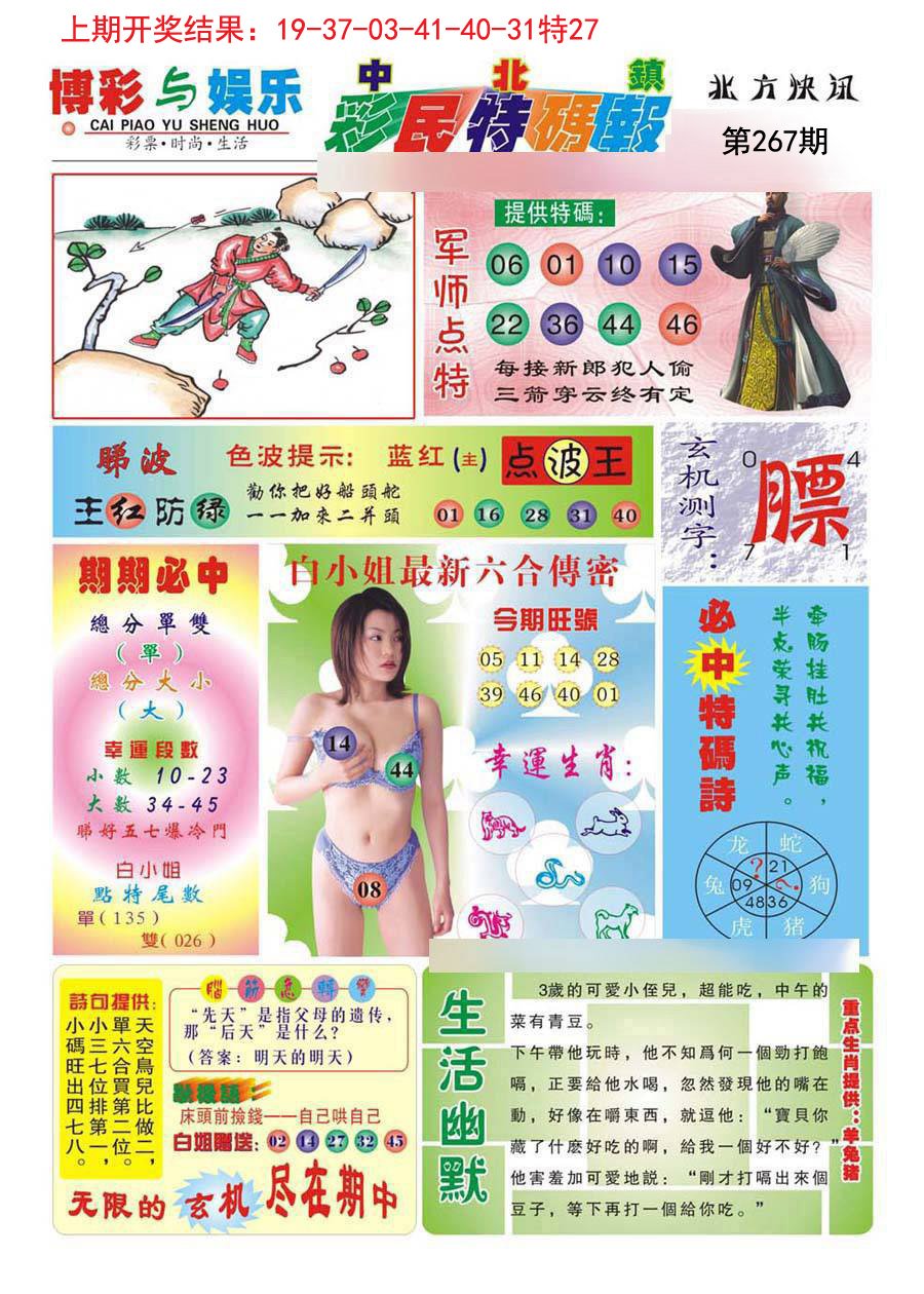 2024267期中北彩民特码报