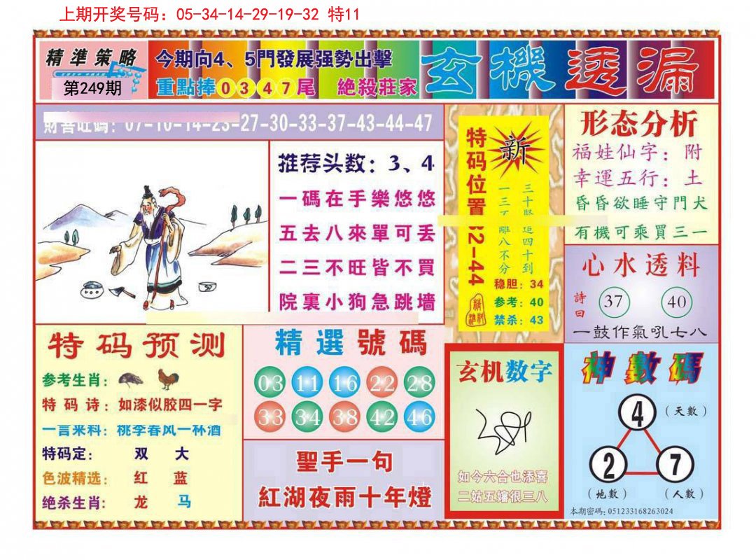 2024249期玄机透漏