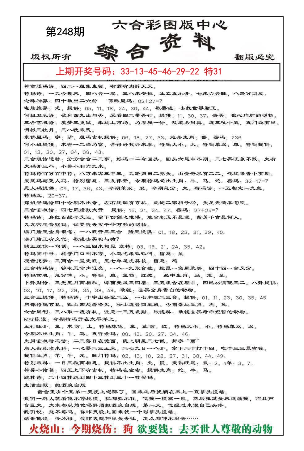 2024248期内部综合资料