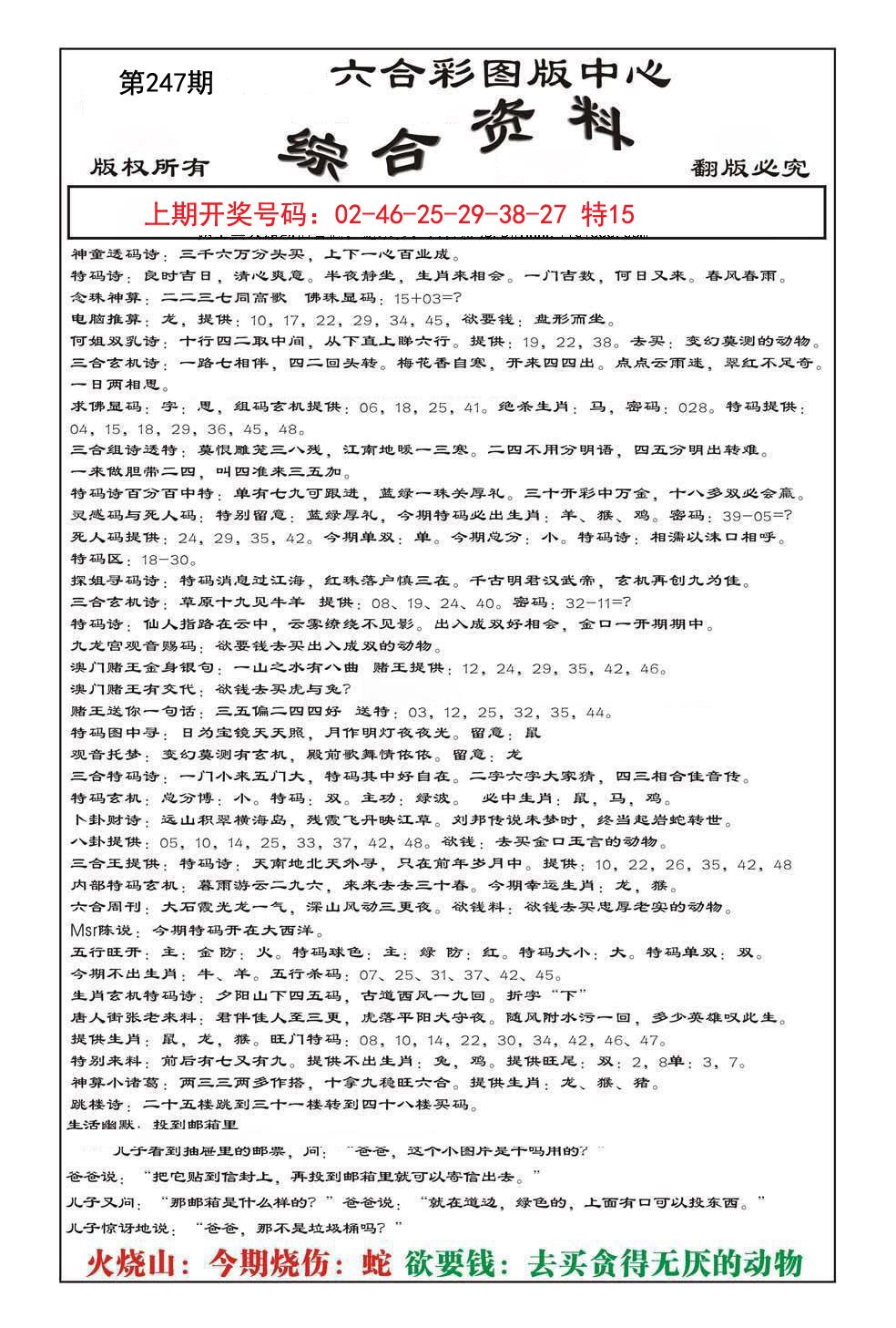 2024247期内部综合资料
