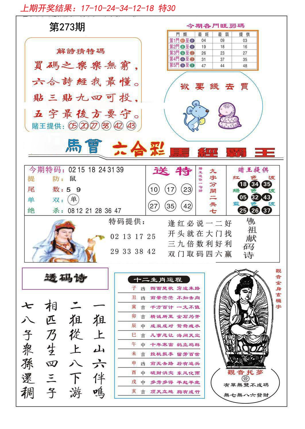 2024273期马经霸王