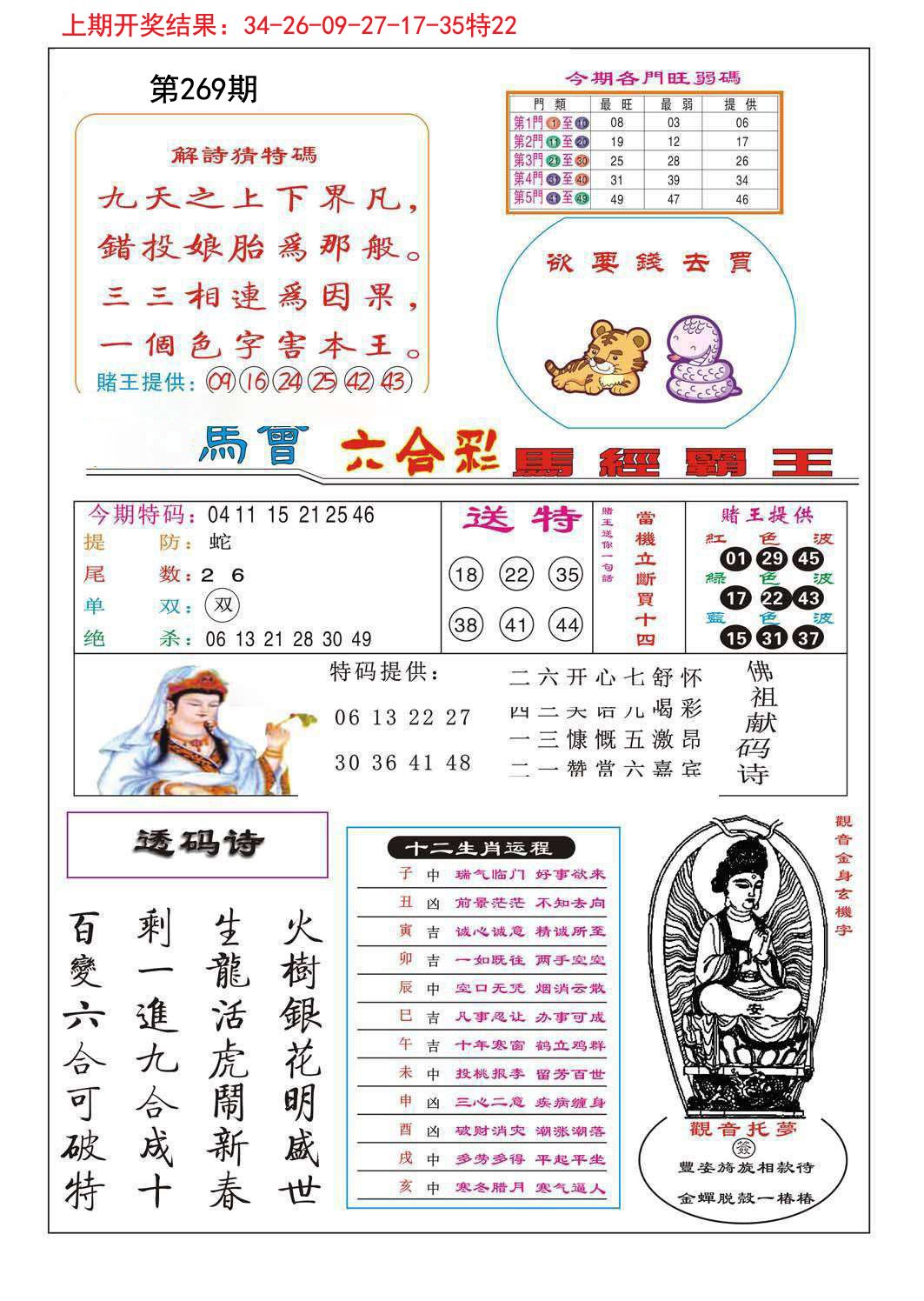 2024269期马经霸王