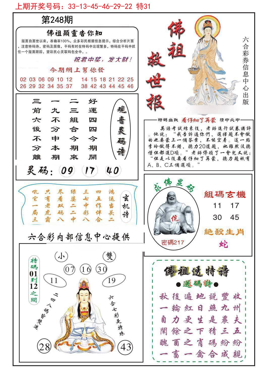 2024248期佛祖救世