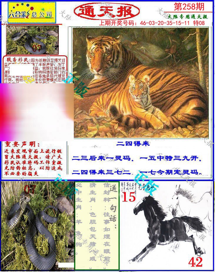 2024258期大陆通天报