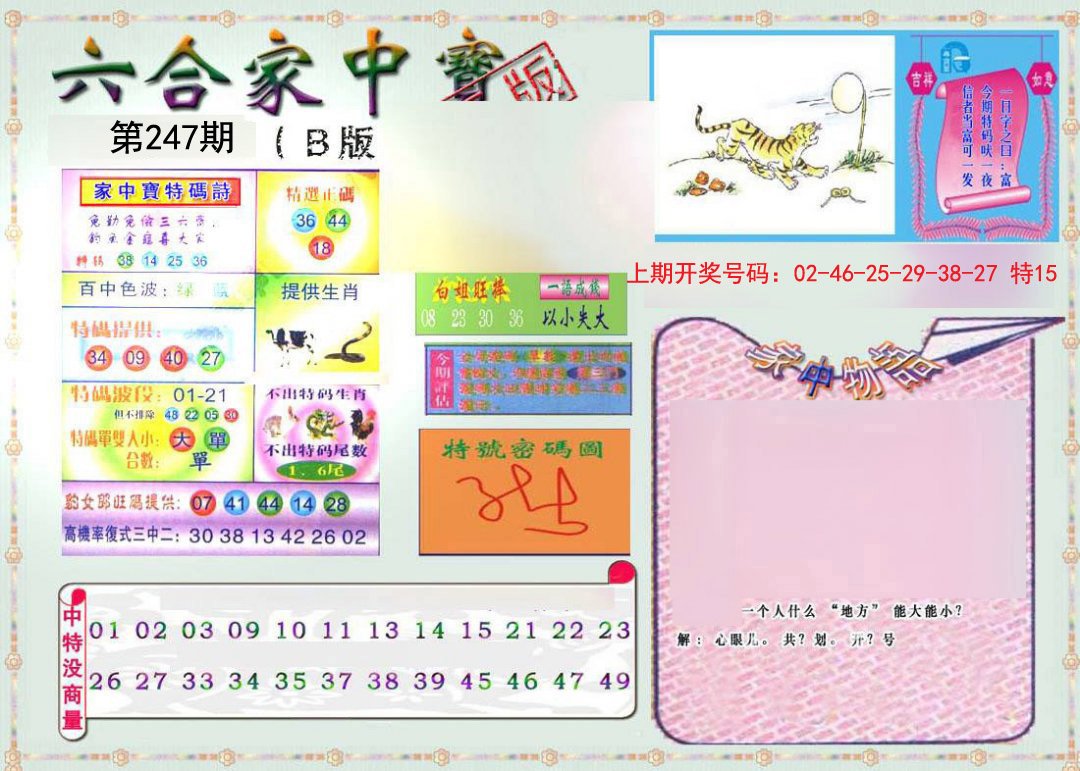 2024247期六合家中宝B