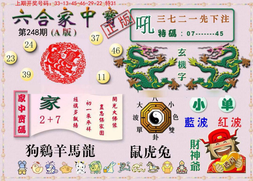 2024248期六合家中宝A