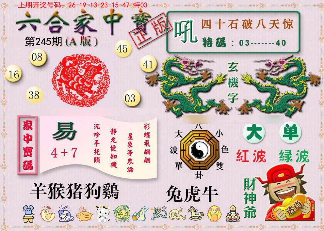 2024245期六合家中宝A