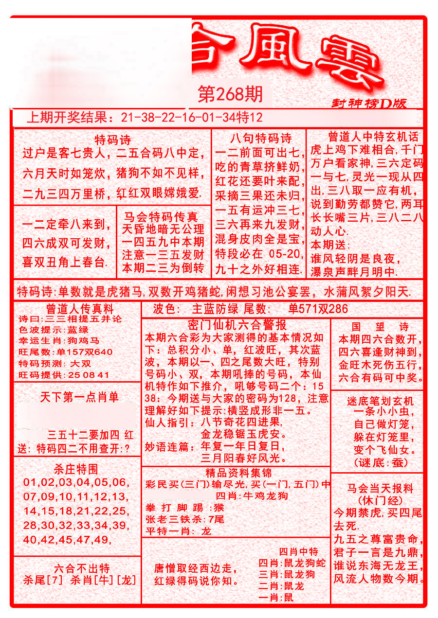 2024268期六合风云A