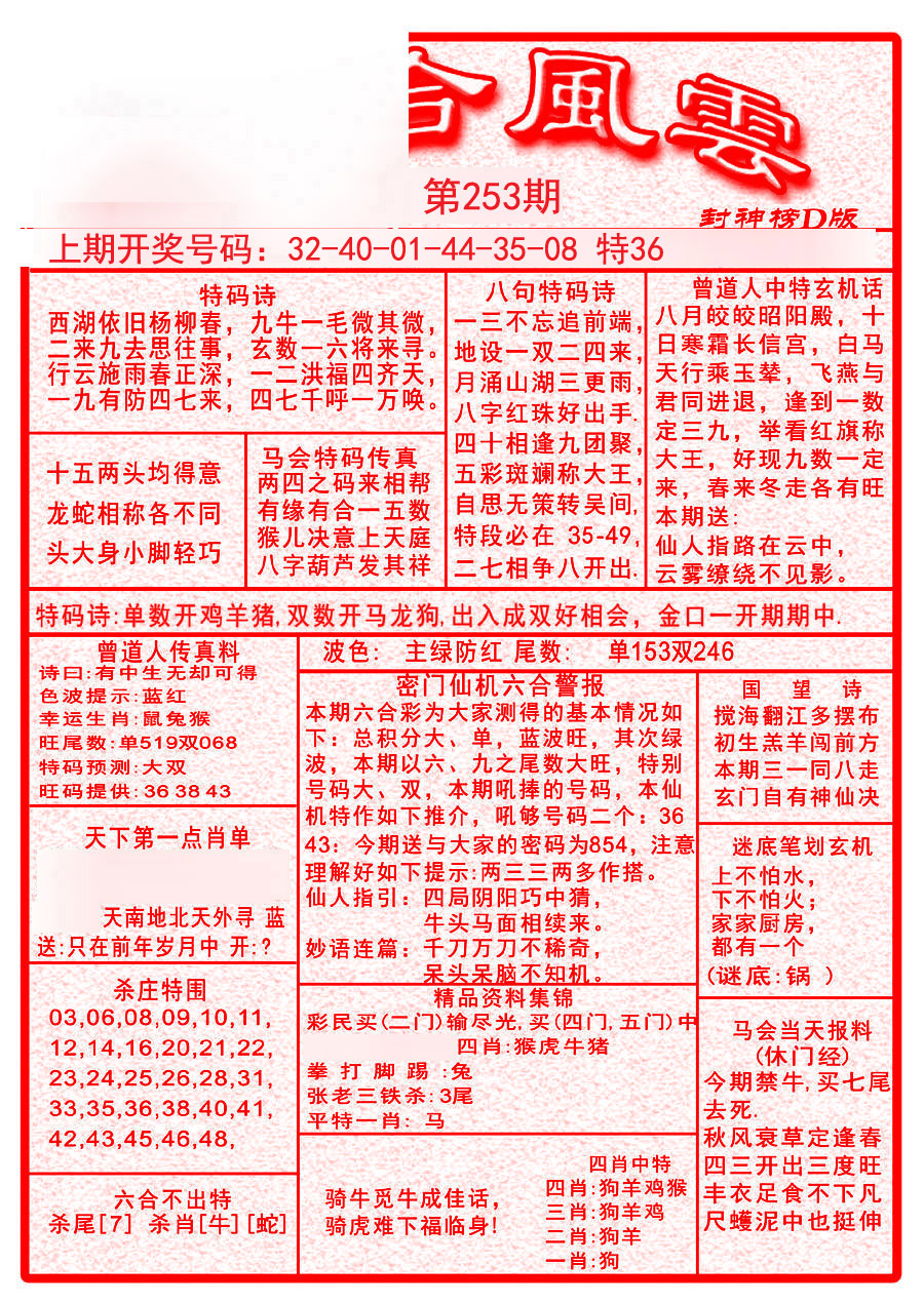 2024253期六合风云A