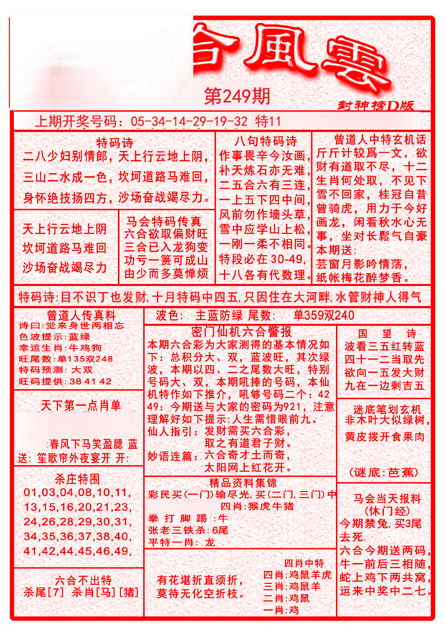 2024249期六合风云A