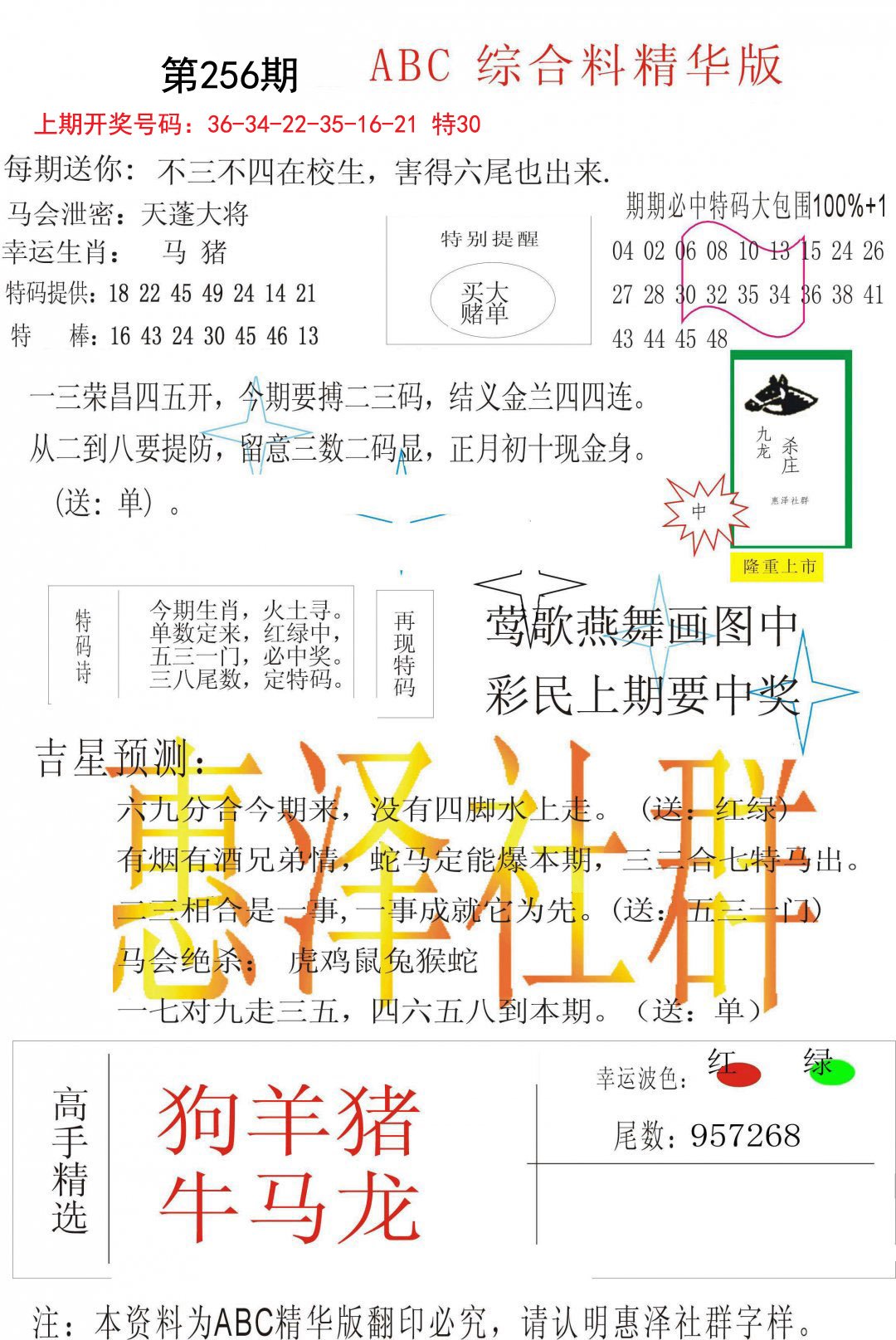 2024256期综合正版资料