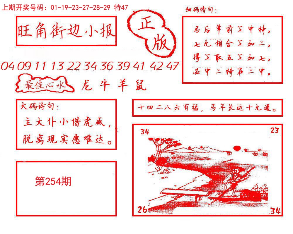 2024254期旺角街边小报