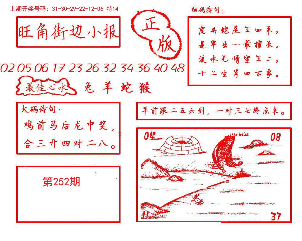 2024252期旺角街边小报