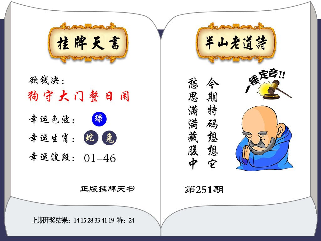 2024251期挂牌天书