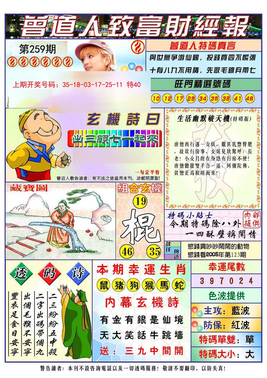 2024259期曾道人致福财经