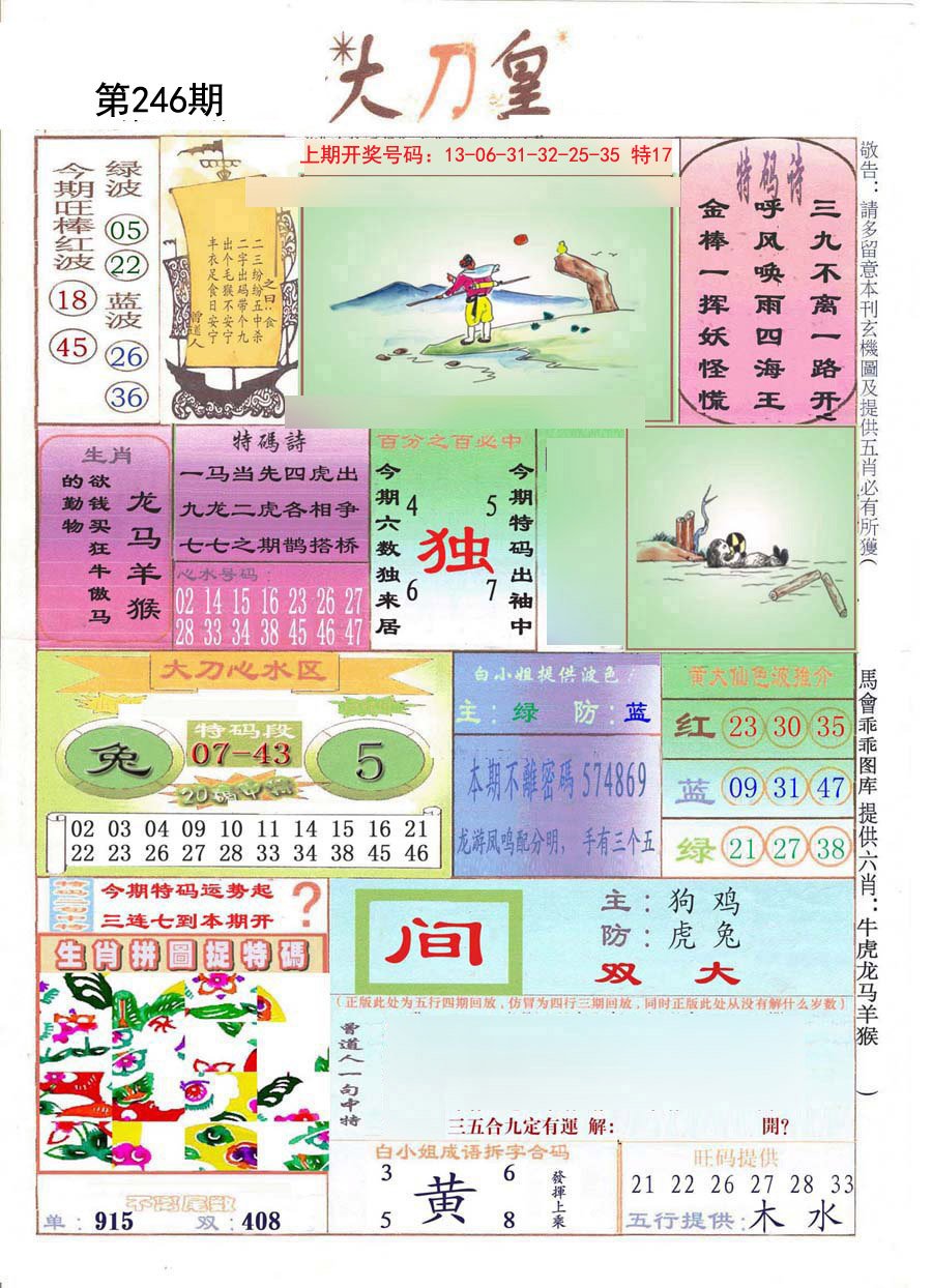 2024246期大刀皇