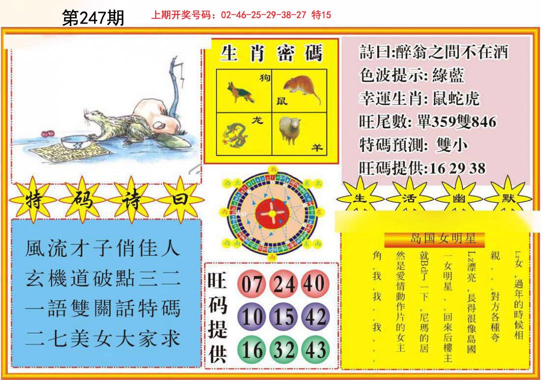 2024247期台湾八卦解宝图