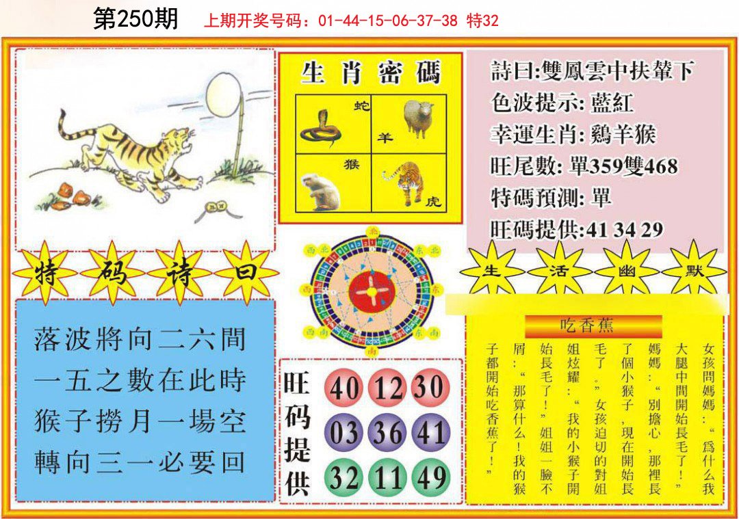 2024250期台湾八卦解宝图