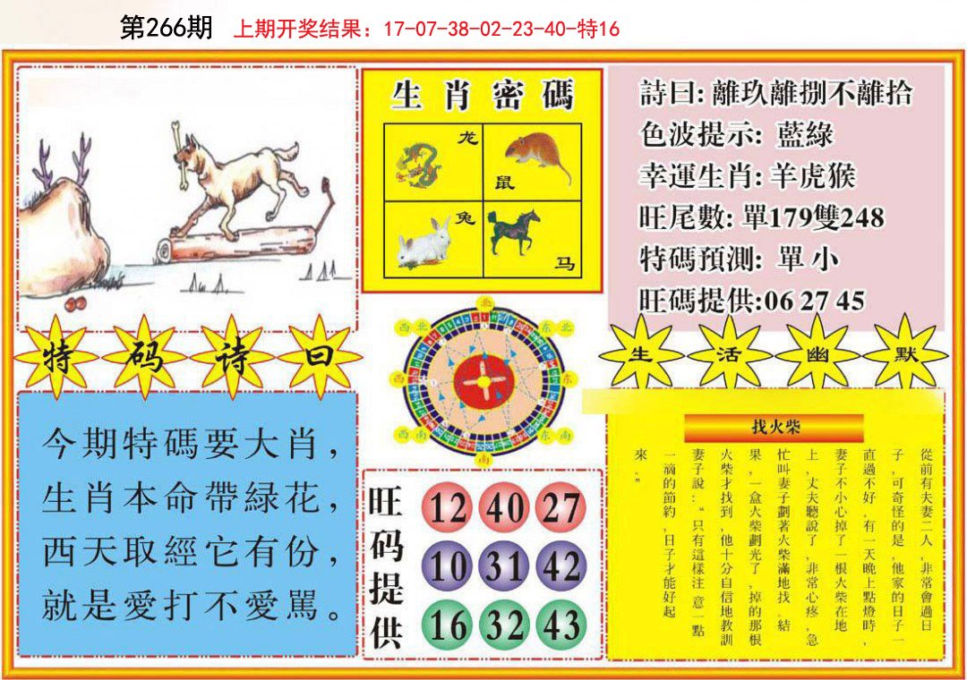 2024266期台湾八卦解宝图