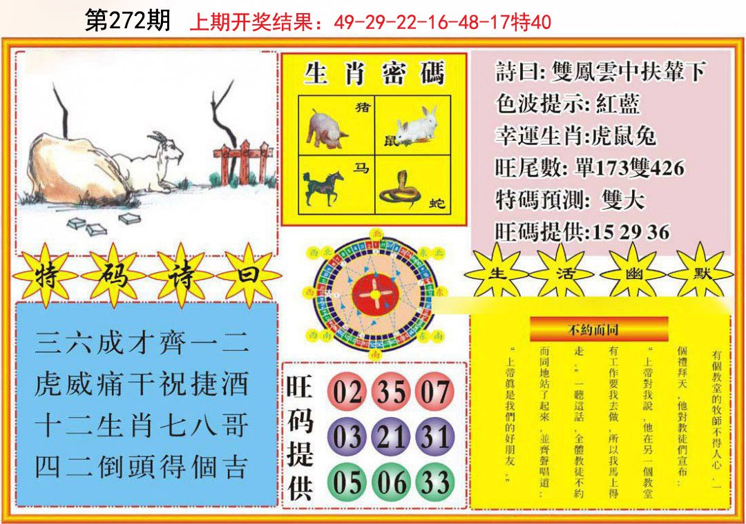 2024272期台湾八卦解宝图