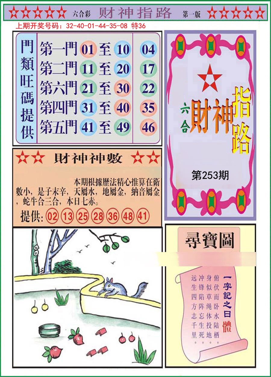 2024253期财神指路A