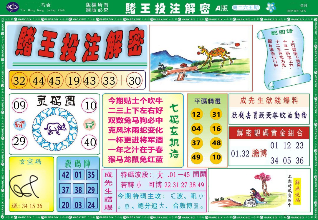 2024265期赌王投注解密