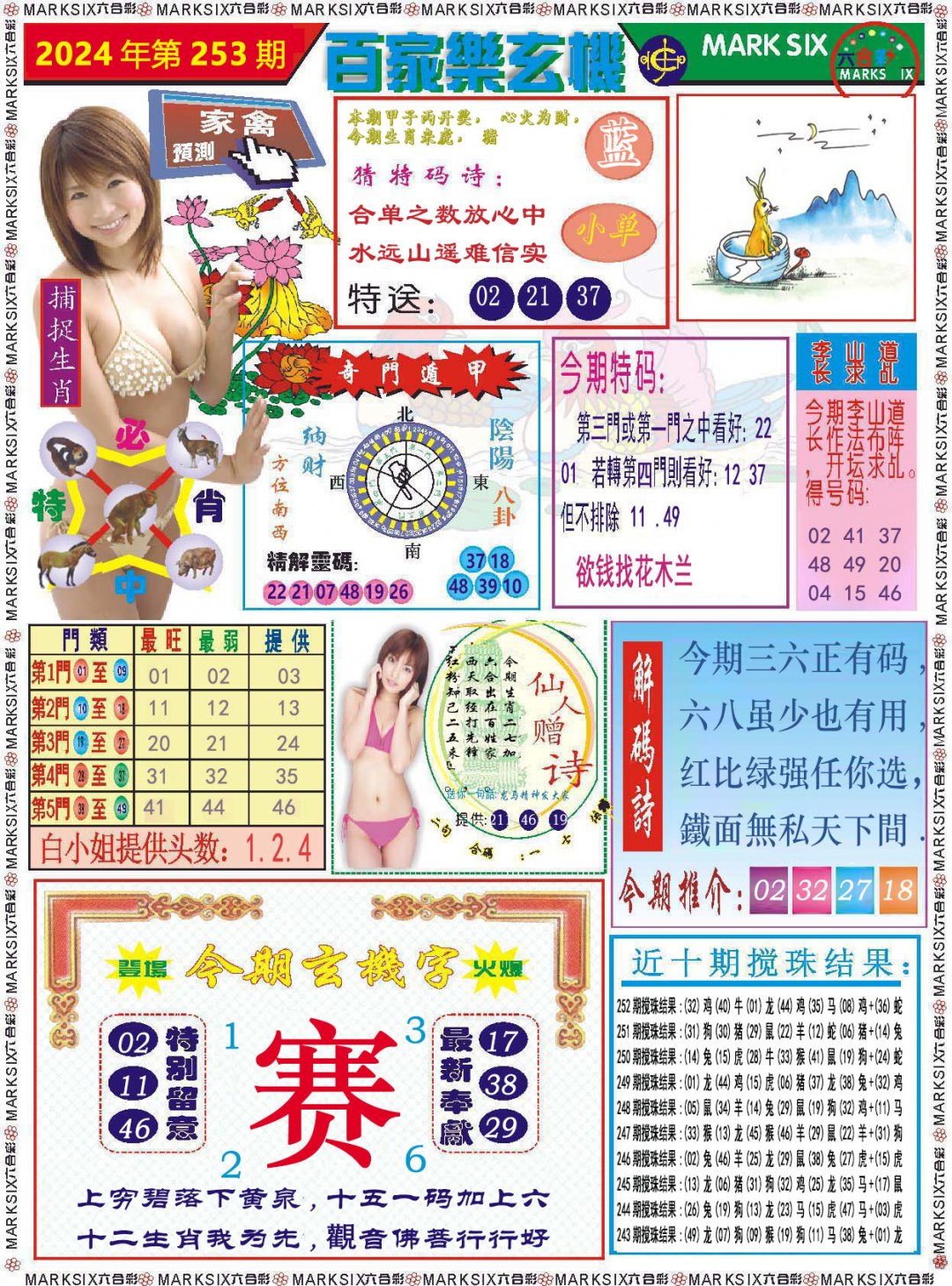 2024253期百家乐玄机