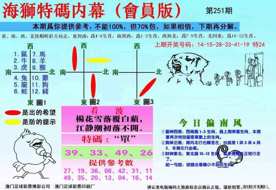 2024251期海狮特码会员报