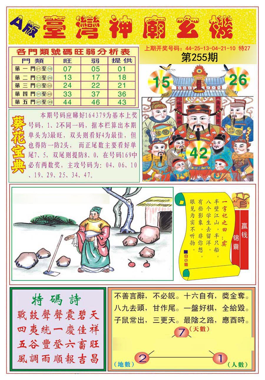 2024255期台湾神庙A