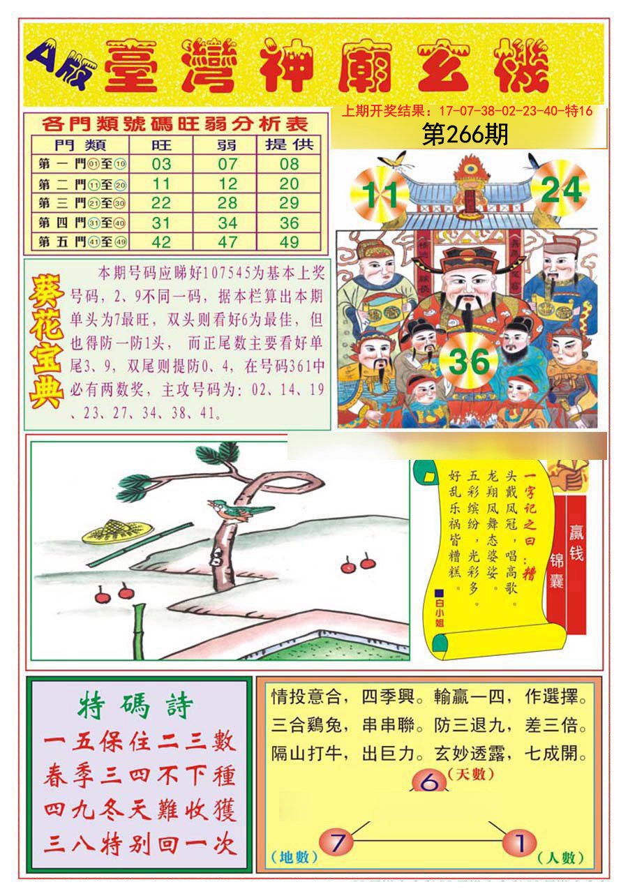 2024266期台湾神庙A