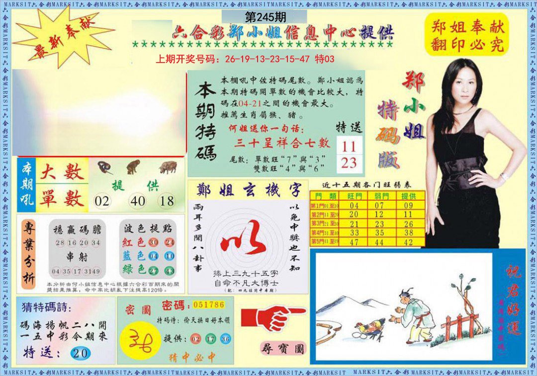 2024245期郑小姐特码报A
