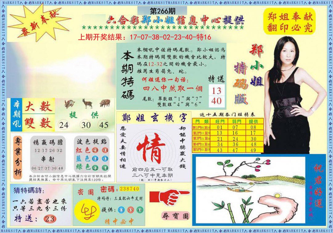 2024266期郑小姐特码报A