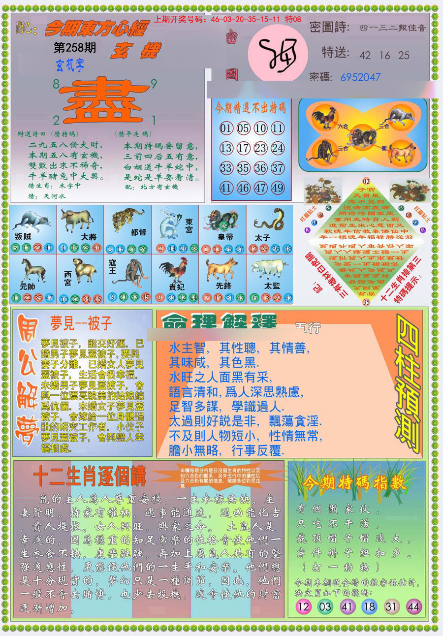 2024258期(新版)东方心经B