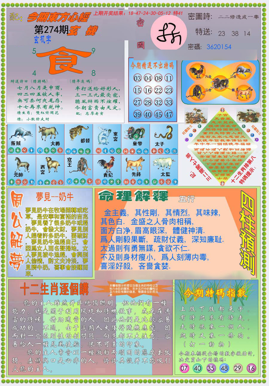2024274期(新版)东方心经B