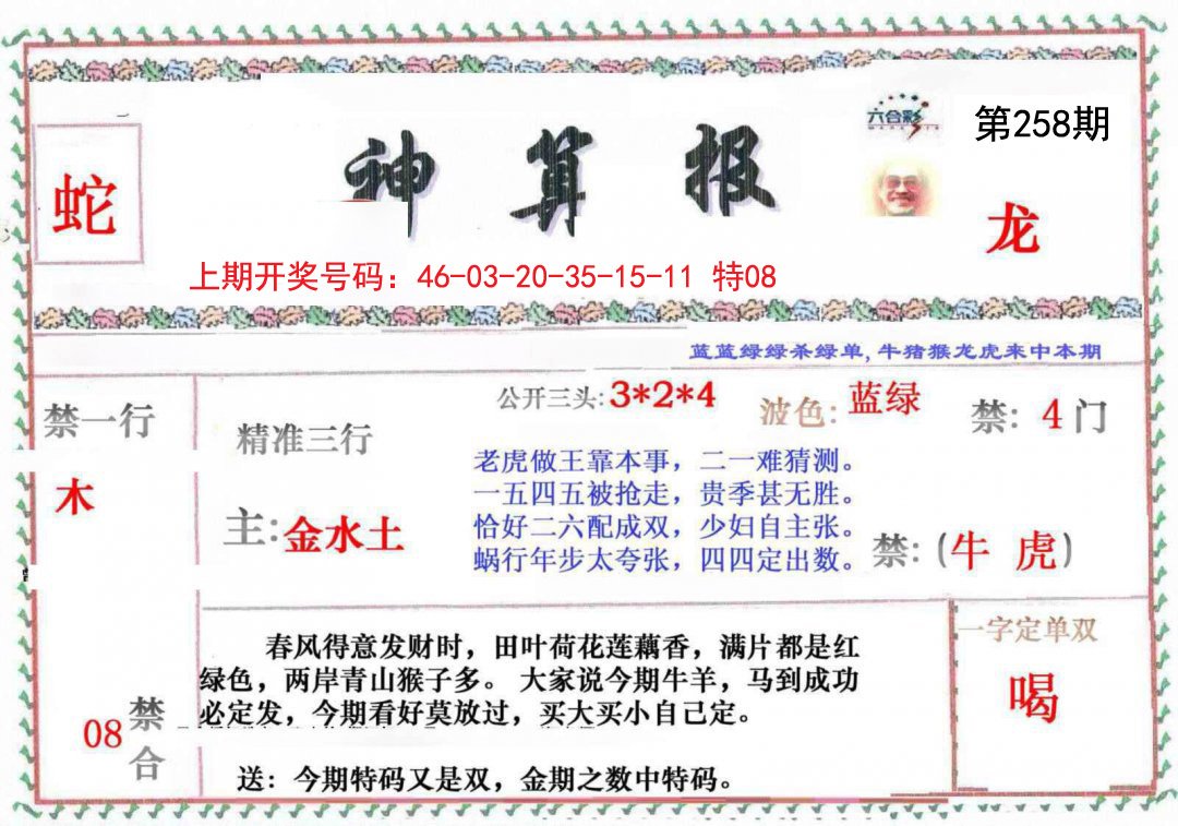 2024258期神算報