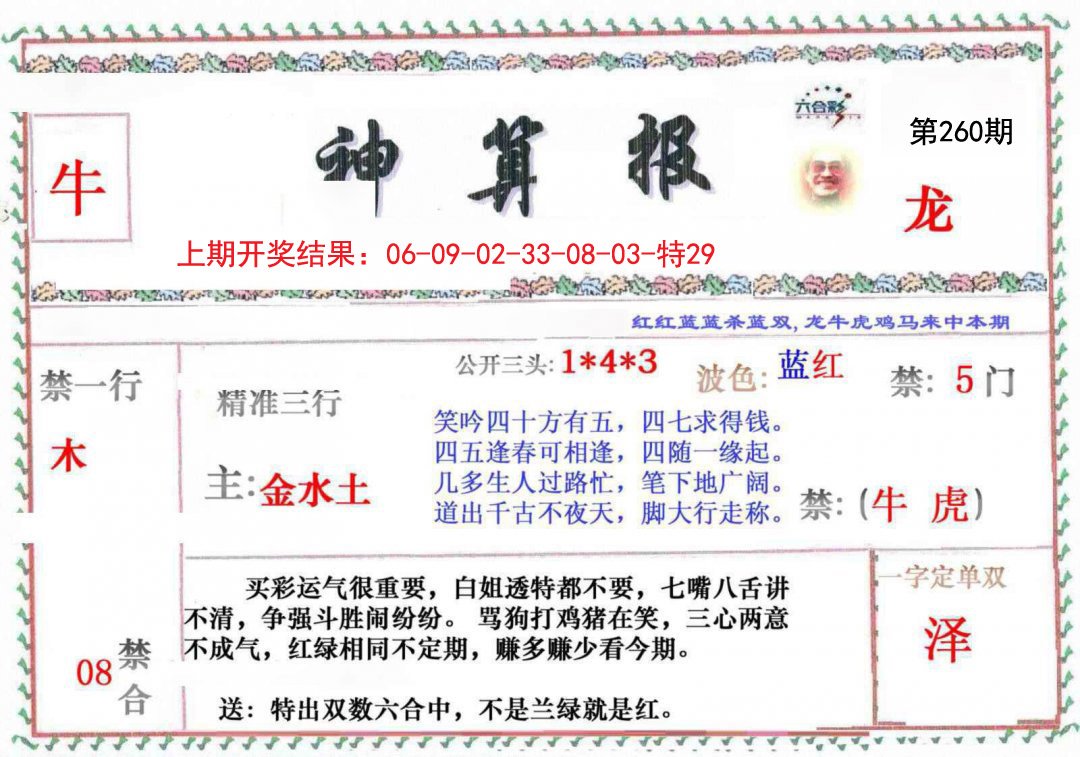 2024260期神算報