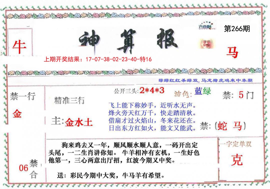 2024266期神算報
