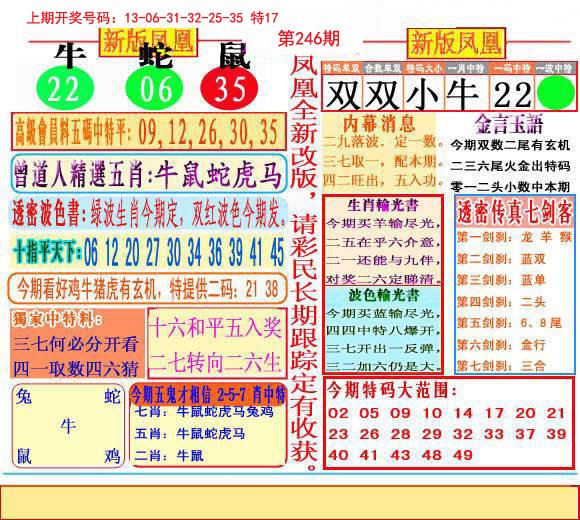 2024246期二代凤凰报