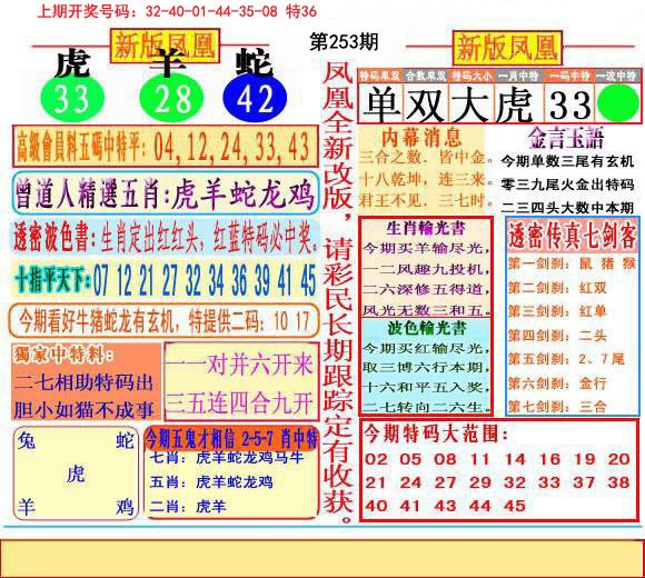 2024253期二代凤凰报