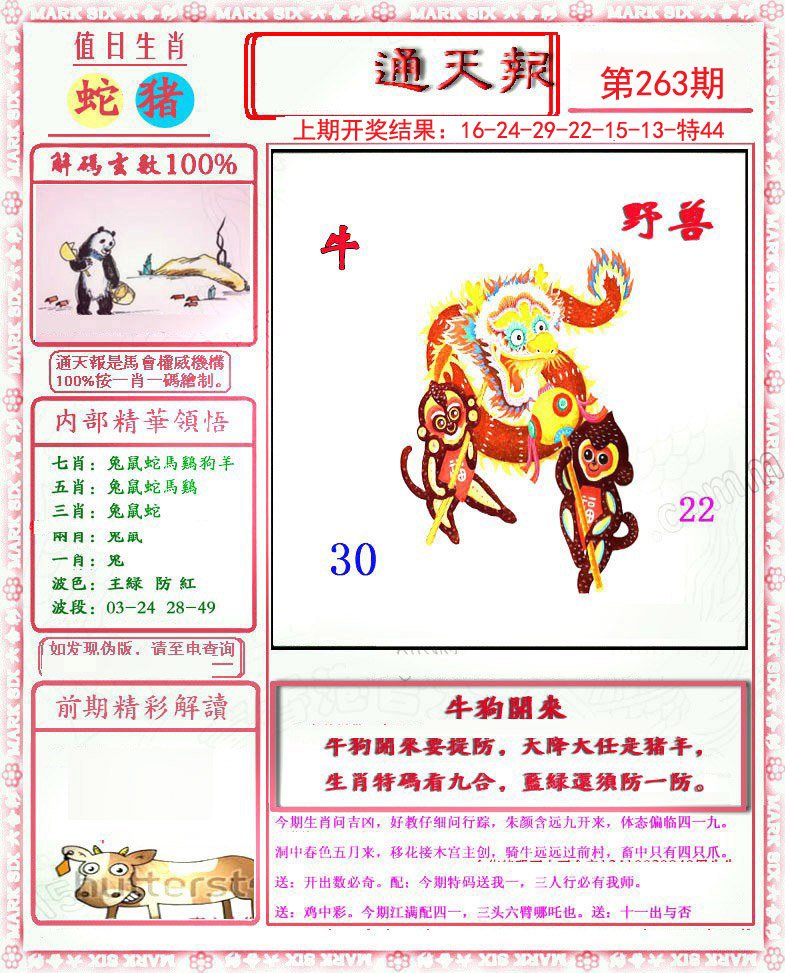 2024263期小喜通天报