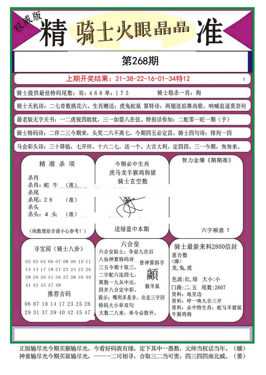 2024268期骑士火眼晶晶（正）